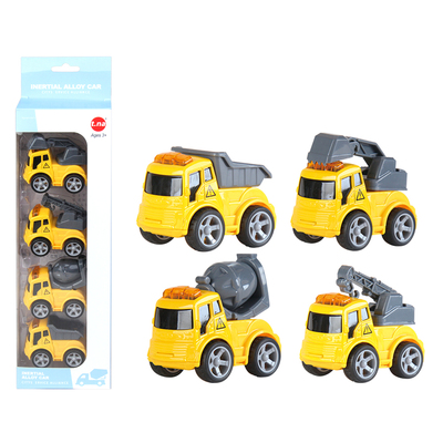 4PCS Die cast Friction-Powered Engineering Car Item NO SKD1151A