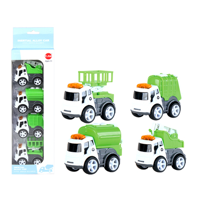 4PCS Die cast Friction-Powered Sanitation Car Item NO SKD1151C