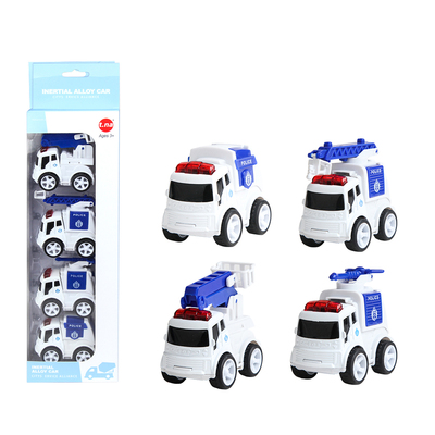 4PCS Die cast Friction-Powered Police Car Item NO SKD1151D