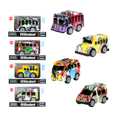 Die Cast Pull-Back Graffiti School Bus Item NO SKD1028J